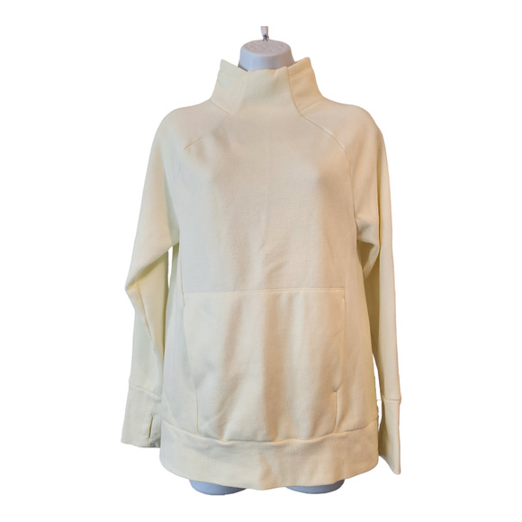Fabletics Zaylee Eco-Fleece Funnel Neck Top White Women’s Size XS - Picture 2 of 8